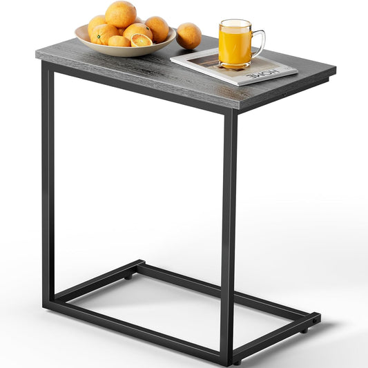 C Shaped End Table 27 inches High, Side Table for Couch Slide Under, C Table Sofa Side End Table for Living Room